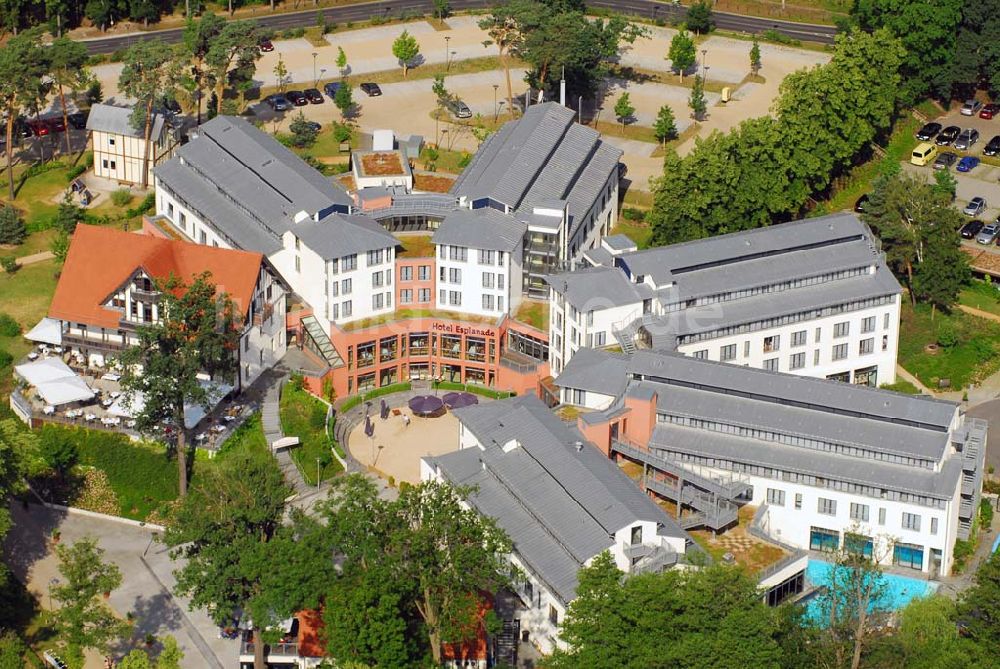 Luftaufnahme Bad Saarow - Blick auf das Hotel Esplanade am Scharmützelsee in Bad Saarow