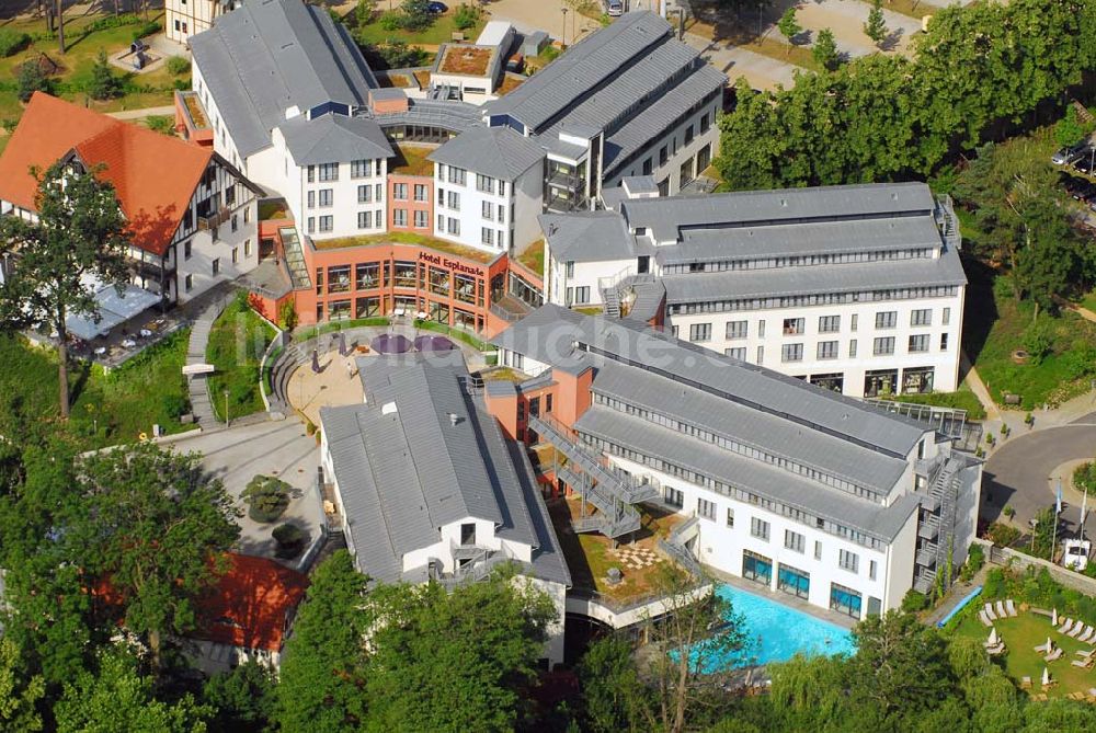 Bad Saarow aus der Vogelperspektive: Blick auf das Hotel Esplanade am Scharmützelsee in Bad Saarow