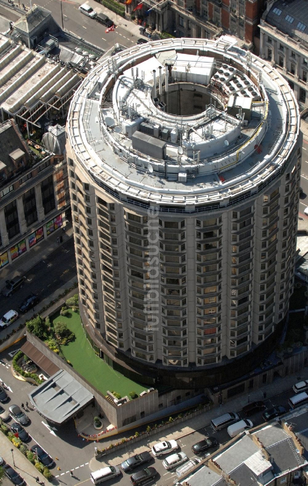 London aus der Vogelperspektive: Blick auf das Hotel Sheraton Park Tower in London