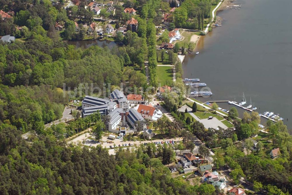 Bad Saarow am Scharmützelsee (Brandenburg) von oben - Blick auf die Hotelanlage Hotel Esplanade Resort & Spa in Bad Saarow am Scharmützelsee (Brandenburg)