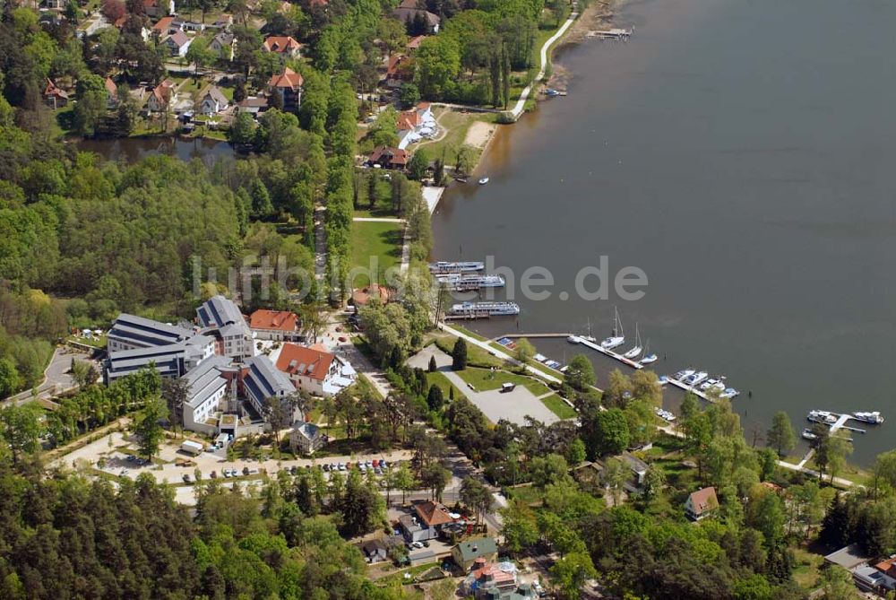 Luftaufnahme Bad Saarow am Scharmützelsee (Brandenburg) - Blick auf die Hotelanlage Hotel Esplanade Resort & Spa in Bad Saarow am Scharmützelsee (Brandenburg)