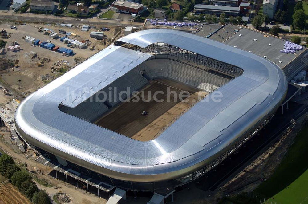 Klagenfurt aus der Vogelperspektive: Blick auf die Hypo-Arena in Klagenfurt