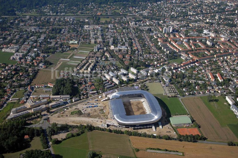 Klagenfurt aus der Vogelperspektive: Blick auf die Hypo-Arena in Klagenfurt