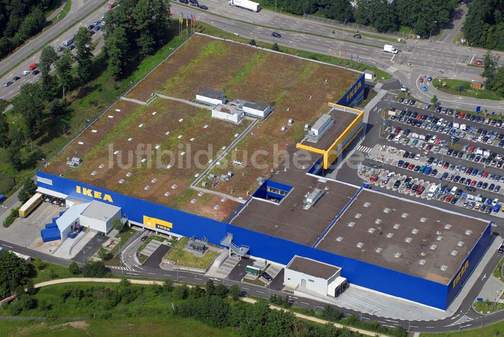 Luftbild FREIBURG - Blick auf das IKEA-Einrichtungshaus in Freiburg nach dem Um- und Ausbau