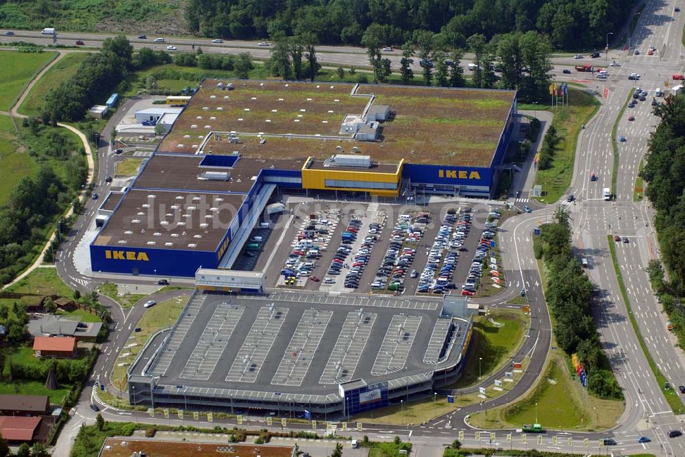 Luftbild FREIBURG - Blick auf das IKEA-Einrichtungshaus in Freiburg nach dem Um- und Ausbau