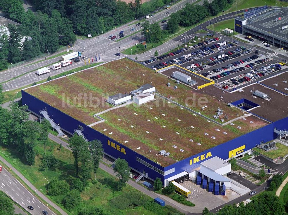 Luftaufnahme FREIBURG - Blick auf das IKEA-Einrichtungshaus in Freiburg nach dem Um- und Ausbau