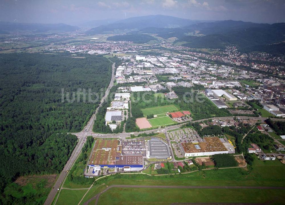 Luftbild FREIBURG - Blick auf das IKEA-Einrichtungshaus in Freiburg nach dem Um- und Ausbau