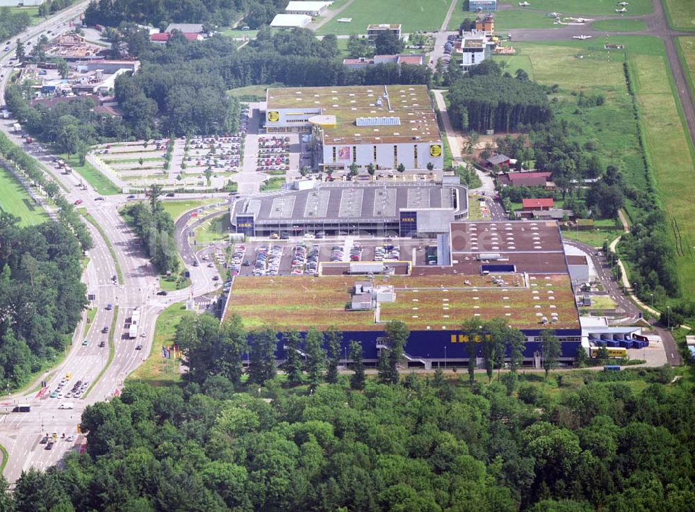 Luftaufnahme FREIBURG - Blick auf das IKEA-Einrichtungshaus in Freiburg nach dem Um- und Ausbau