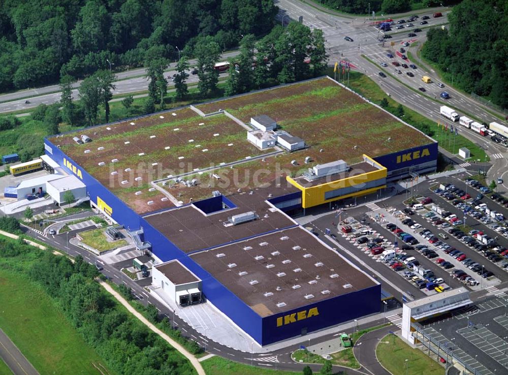 Luftaufnahme FREIBURG - Blick auf das IKEA-Einrichtungshaus in Freiburg nach dem Um- und Ausbau