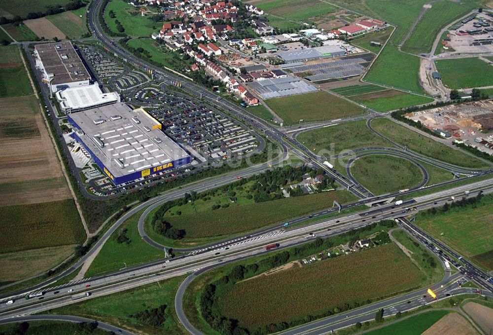 Mannheim aus der Vogelperspektive: Blick auf das IKEA Einrichtungshaus in Mannheim