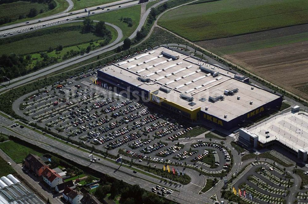 Mannheim aus der Vogelperspektive: Blick auf das IKEA Einrichtungshaus in Mannheim