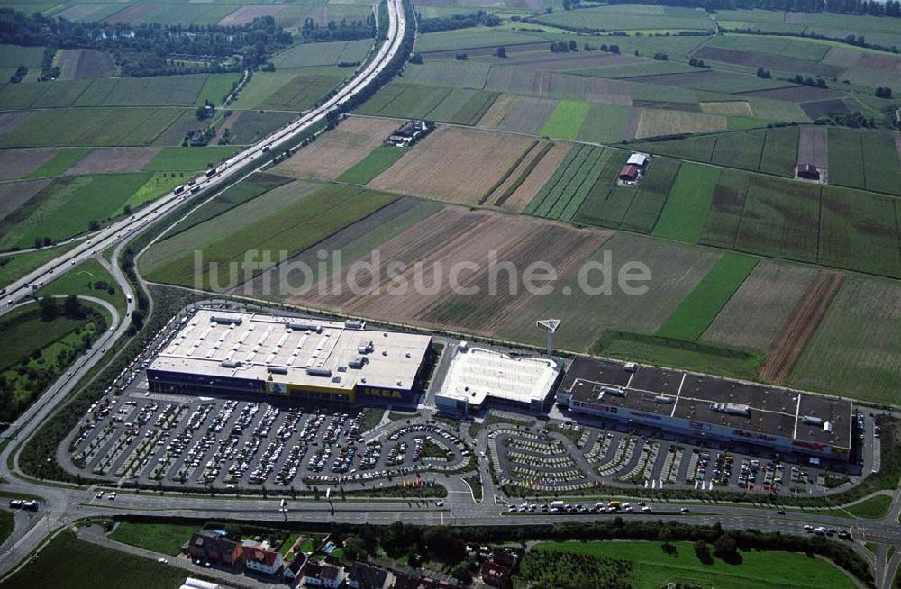 Mannheim von oben - Blick auf das IKEA Einrichtungshaus in Mannheim