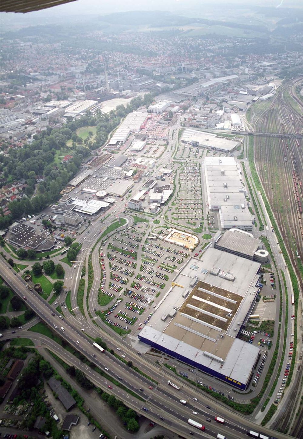 Luftbild Ulm - Blick auf das IKEA-Einrichtungshaus in Ulm