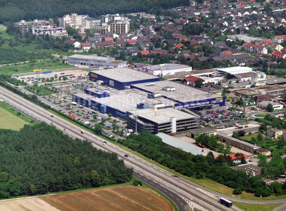 Walldorf von oben - Blick auf das IKEA- Einrichtungshaus Walldorf bei Heidelberg