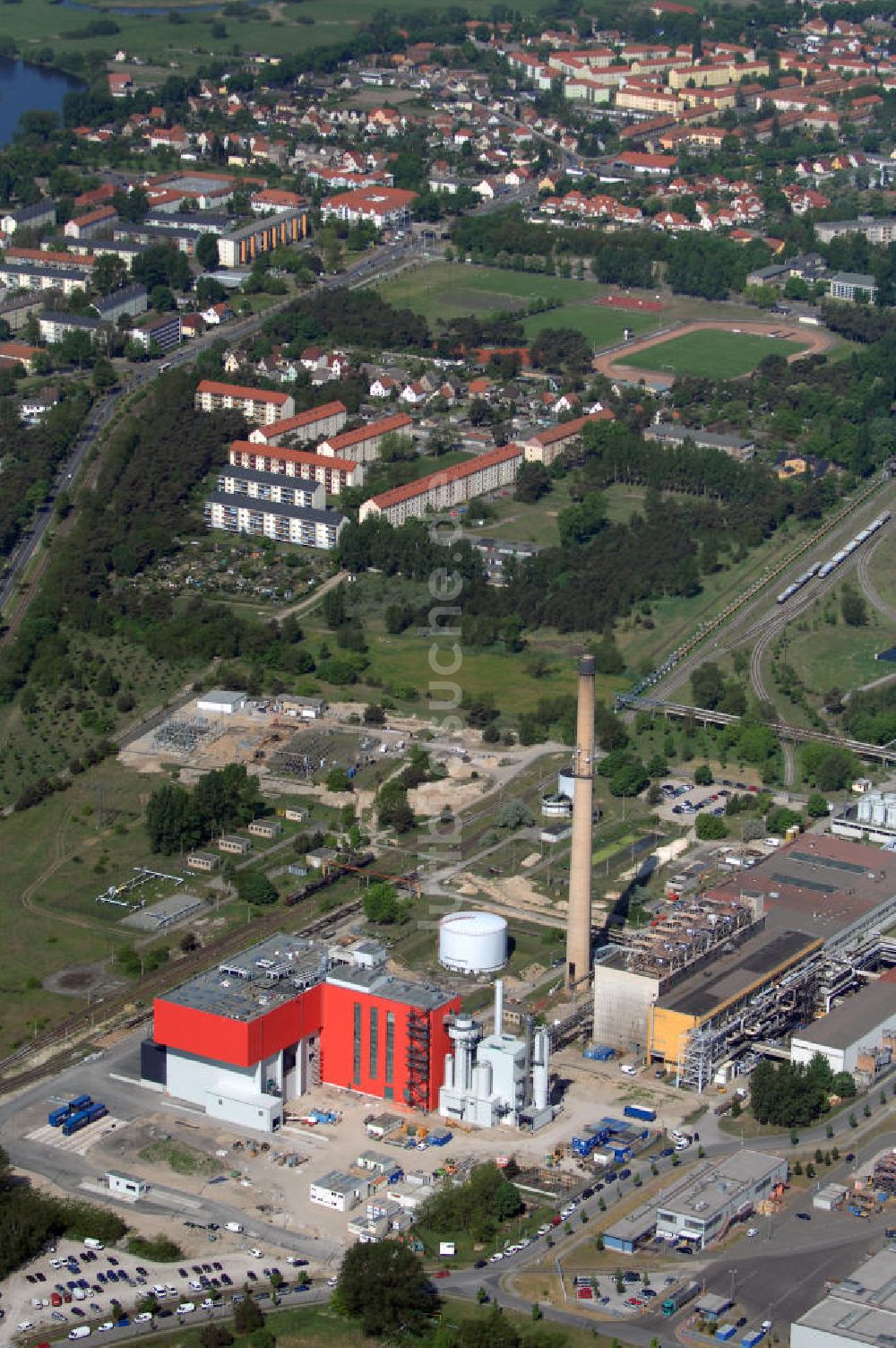 Premnitz aus der Vogelperspektive: Blick auf den Industrie- und Gewerbepark Premnit