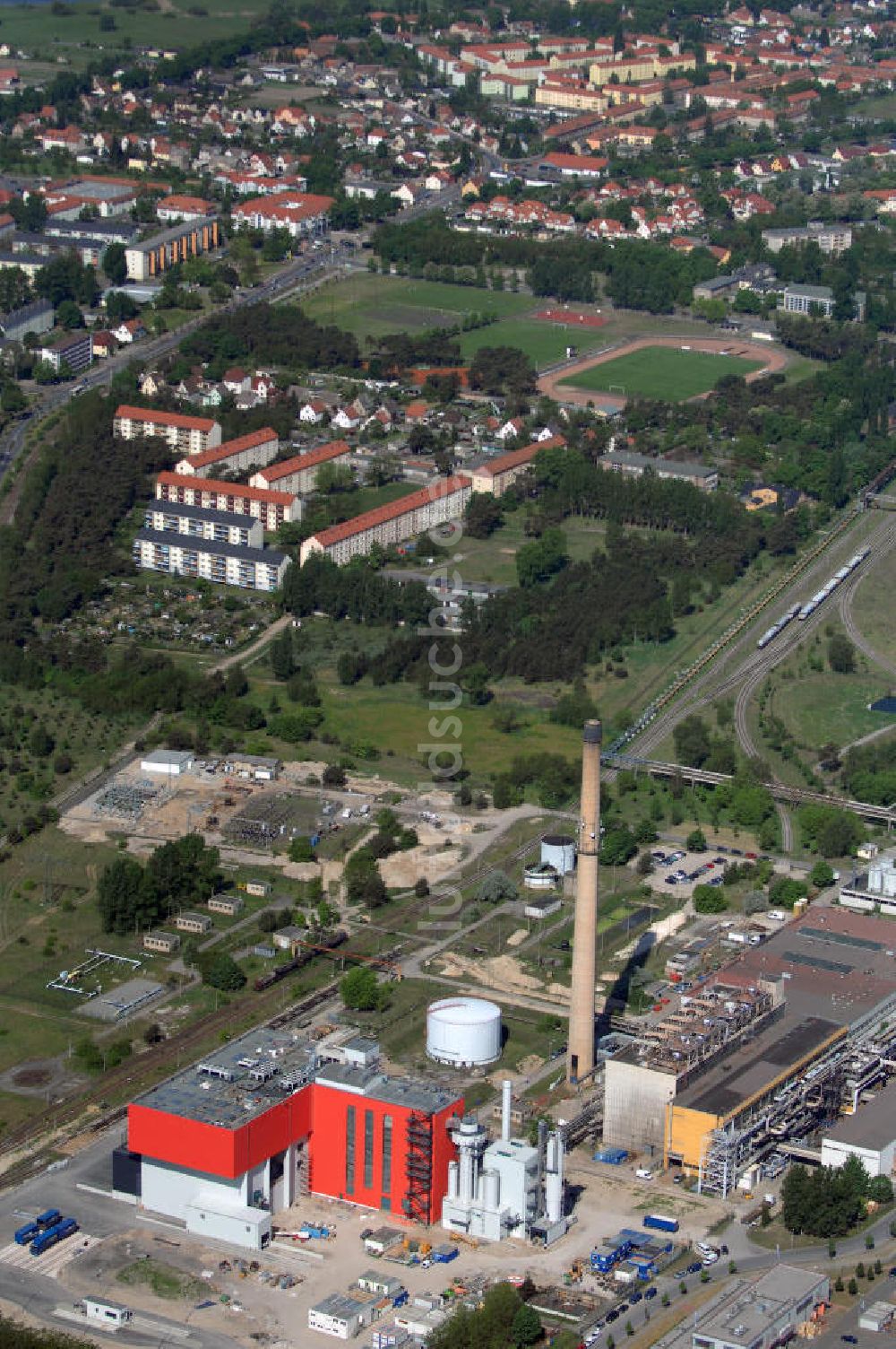 Luftaufnahme Premnitz - Blick auf den Industrie- und Gewerbepark Premnit