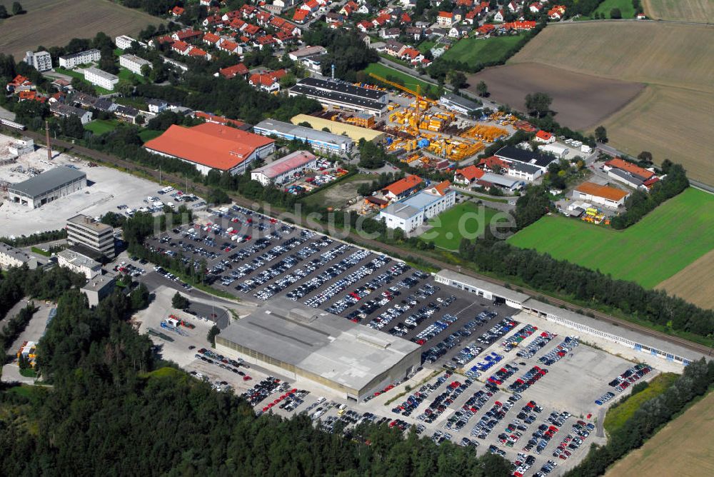 Luftaufnahme Emmering - Blick auf das Industriegebiet Emmering und auf das Gewerbegebiet an der Moosfeldstraße