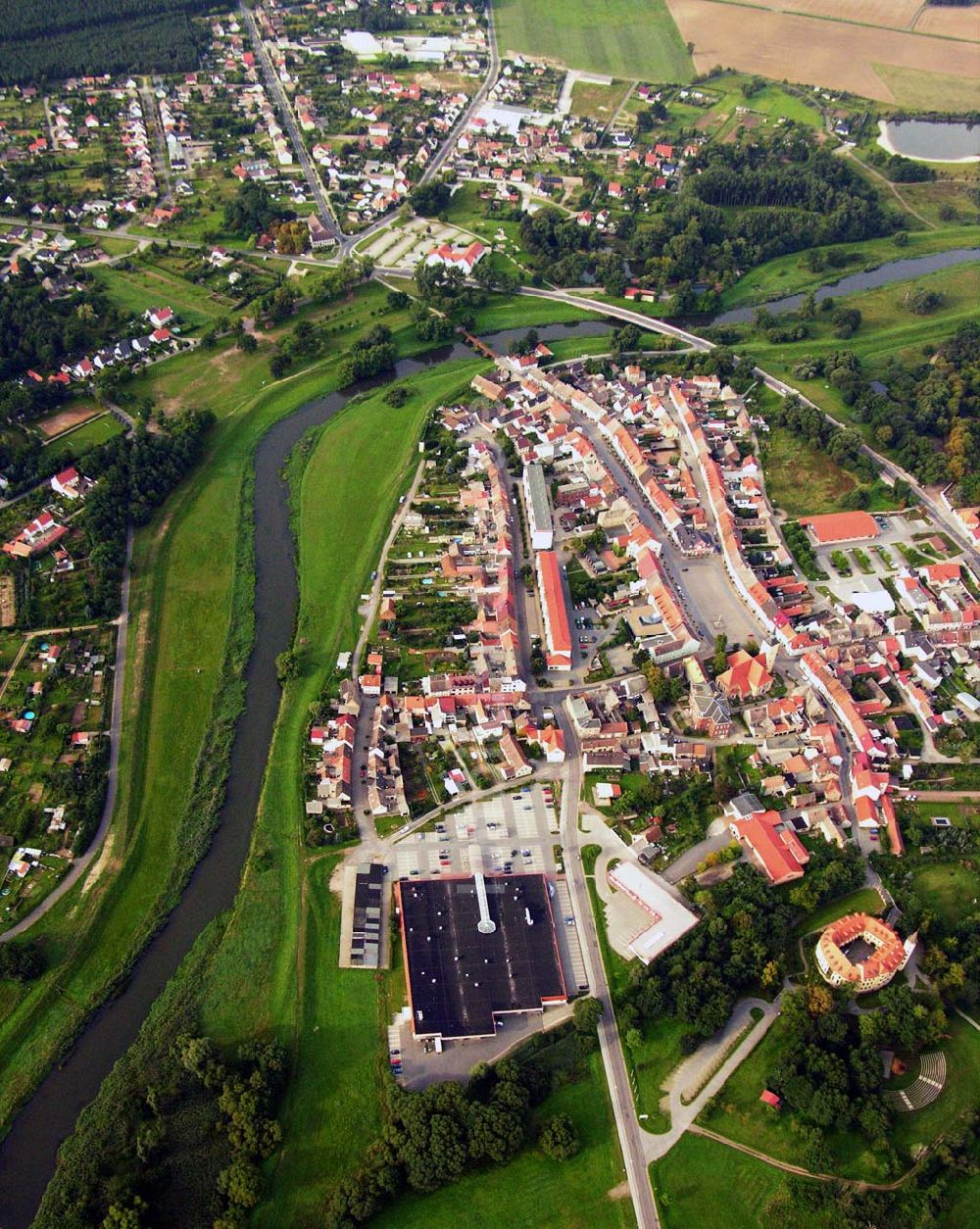 Jessen von oben - Blick auf Jessen und das Schloss