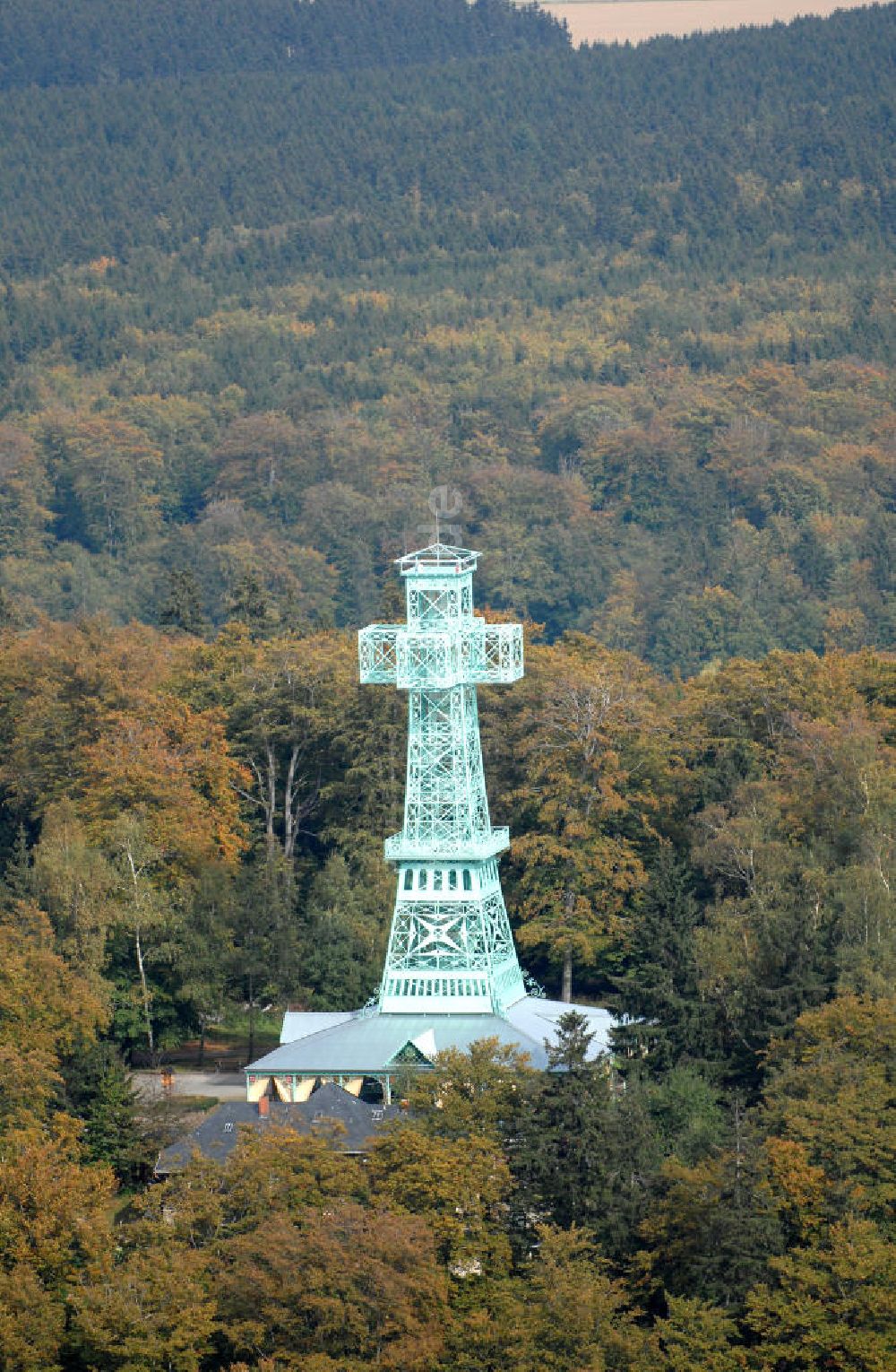 Auerberg von oben - Blick auf die Josephhöhe mit Josephkreuz