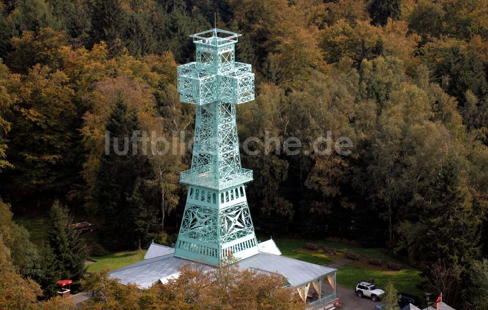 Luftaufnahme Auerberg - Blick auf die Josephhöhe mit Josephkreuz