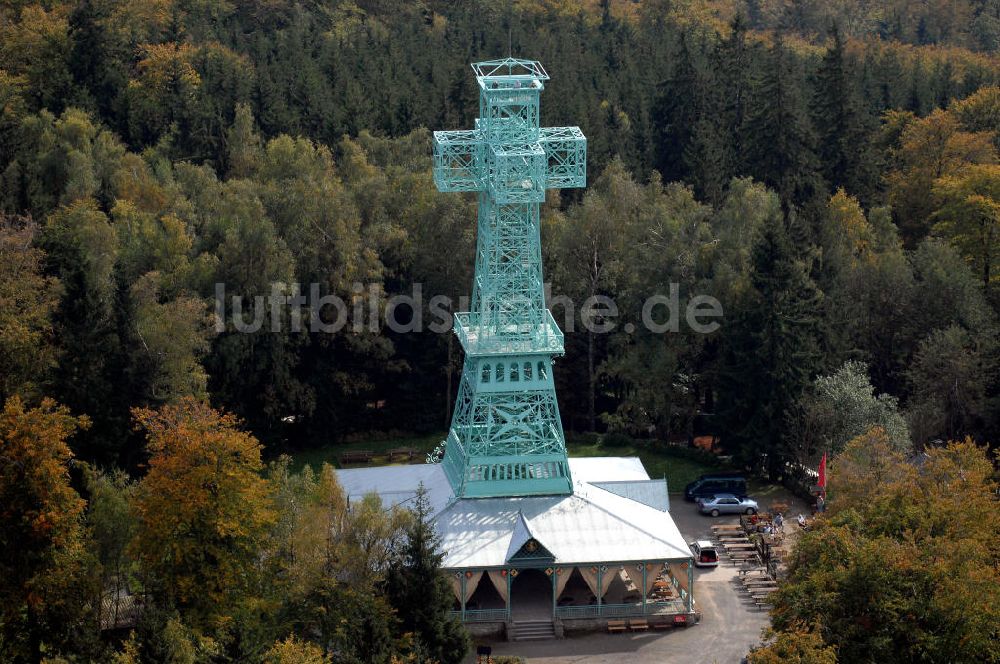 Auerberg von oben - Blick auf die Josephhöhe mit Josephkreuz