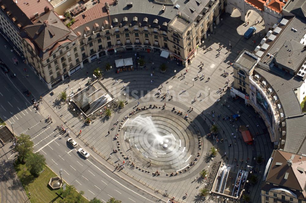 Luftaufnahme München - Blick auf den Karlsplatz in München