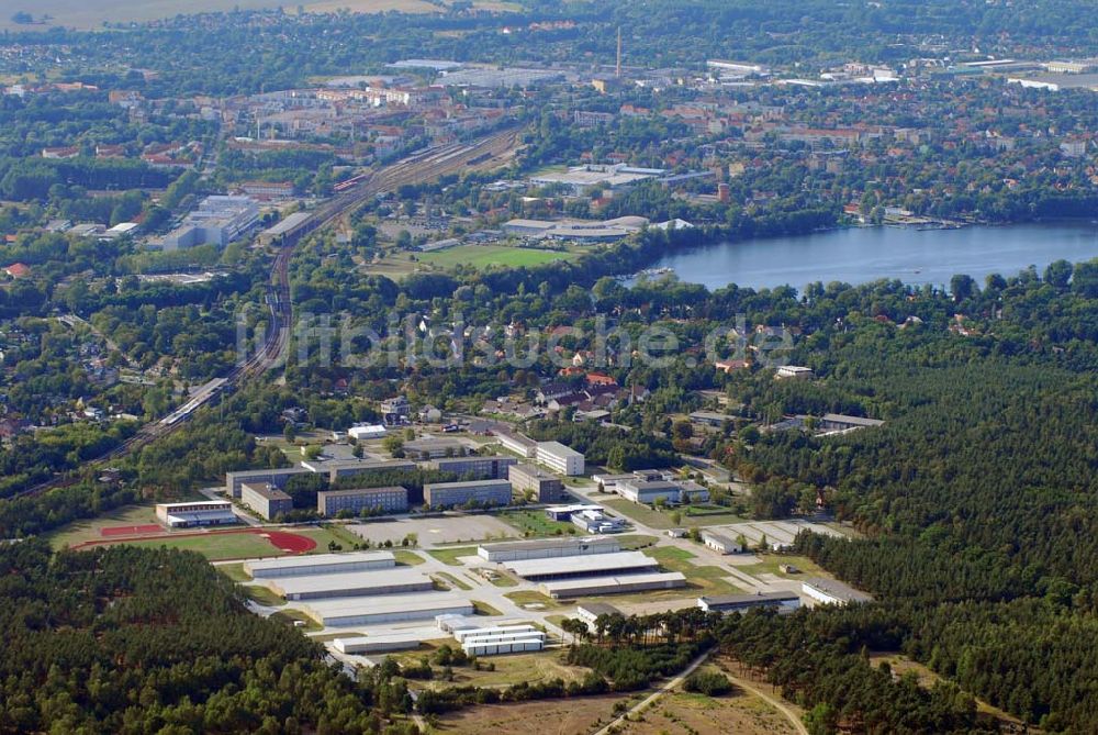 Luftaufnahme Lehnitz - Blick auf das Kasernengelände am ehemaligen Truppenübungsplatz Lehnitzg