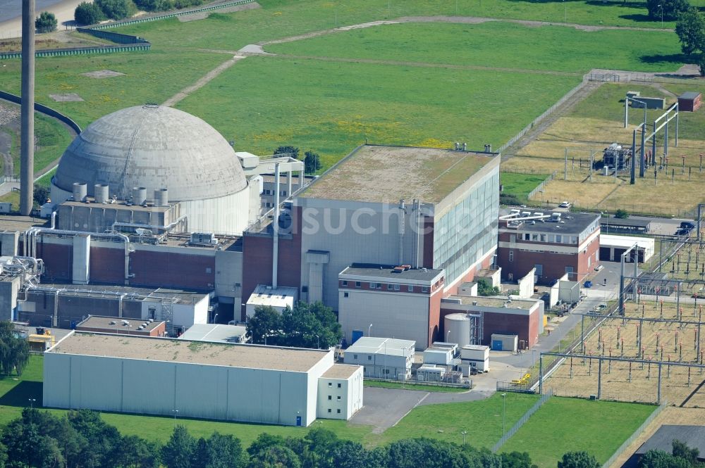 Stade von oben - Blick auf das Kernkraftwerk Stade in der gleichnamigen Stadt in dem Bundesland Niedersachsen