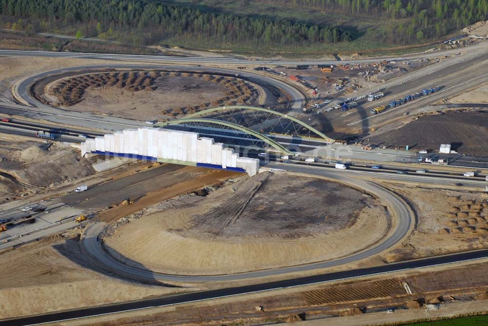 Markkleeberg von oben - Blick auf die Kleeblatt-Baustelle der A 38 bei Markkleeberg