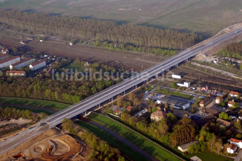 Luftaufnahme Markkleeberg - Blick auf die Kleeblatt-Baustelle der A 38 bei Markkleeberg