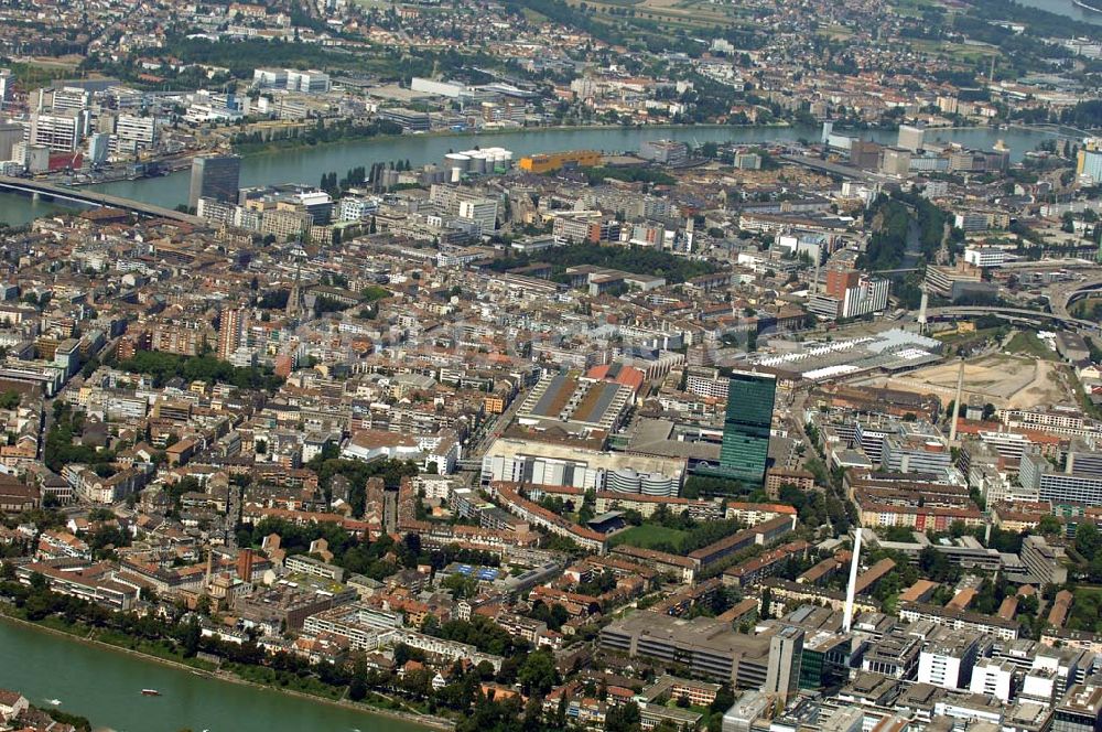 Luftaufnahme BASEL - Blick auf Kleinbasel und Rhein