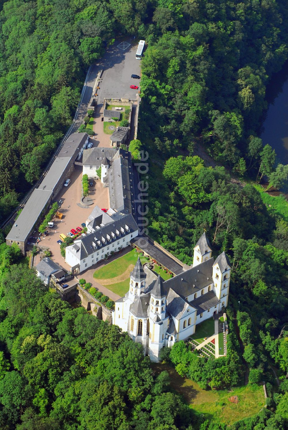 Arnstein - Weinähr von oben - Blick auf das Kloster Arnstein - Weinähr.