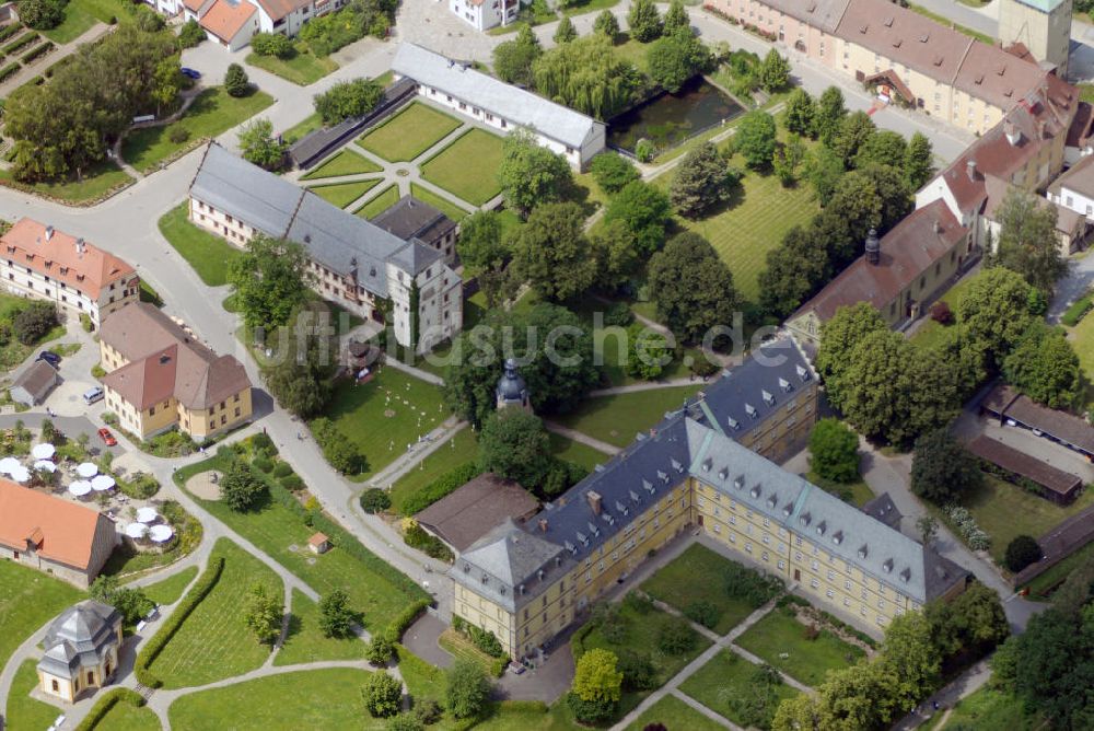 Luftbild Münnerstadt - Blick auf das Kloster Maria Bildhausen in Münnerstadt