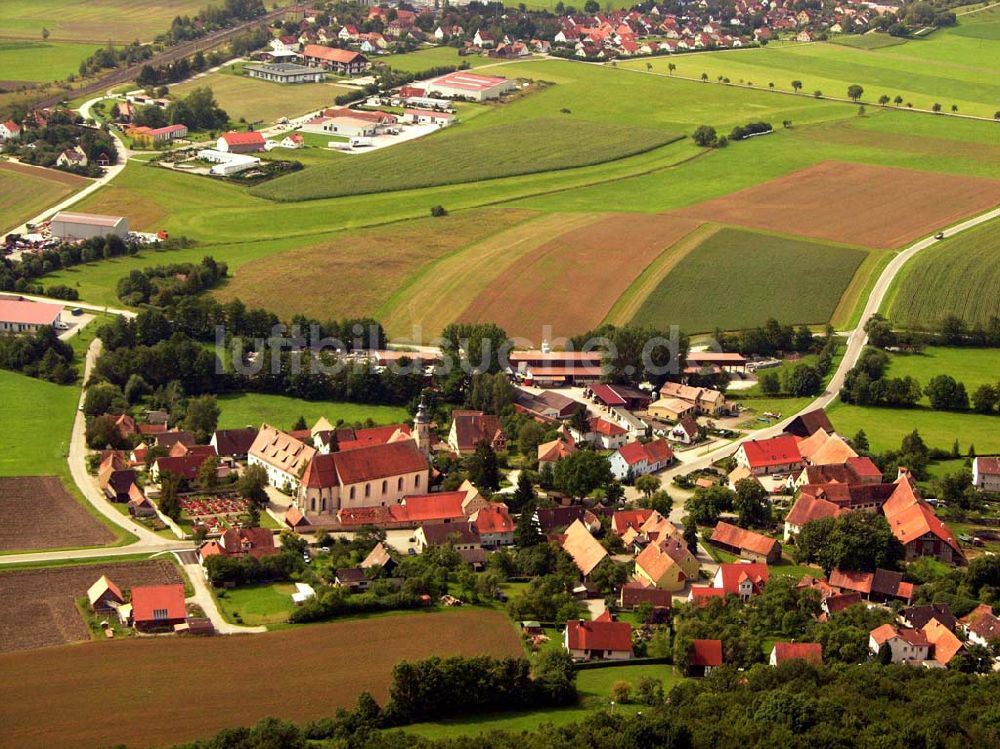 Luftaufnahme Dombühl - Blick auf das Kloster Sulz in Dombühl