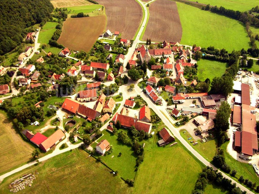 Dombühl von oben - Blick auf das Kloster Sulz in Dombühl