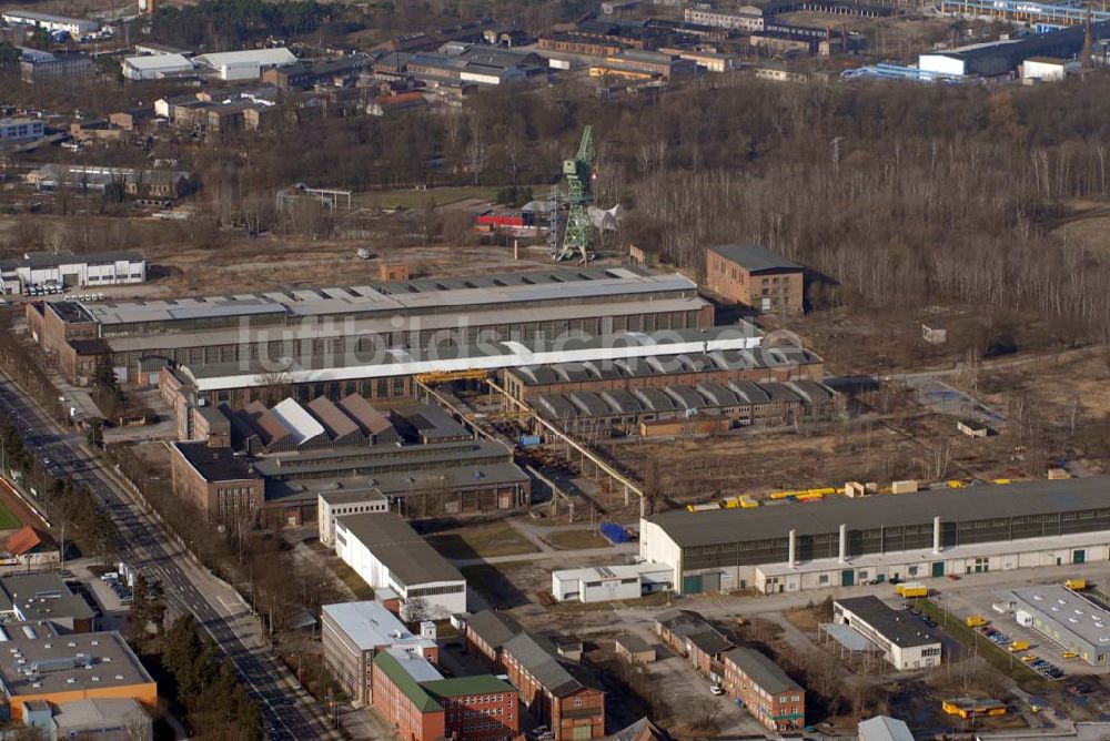 Eberswalde von oben - Blick auf den Kranbau in Eberswalde