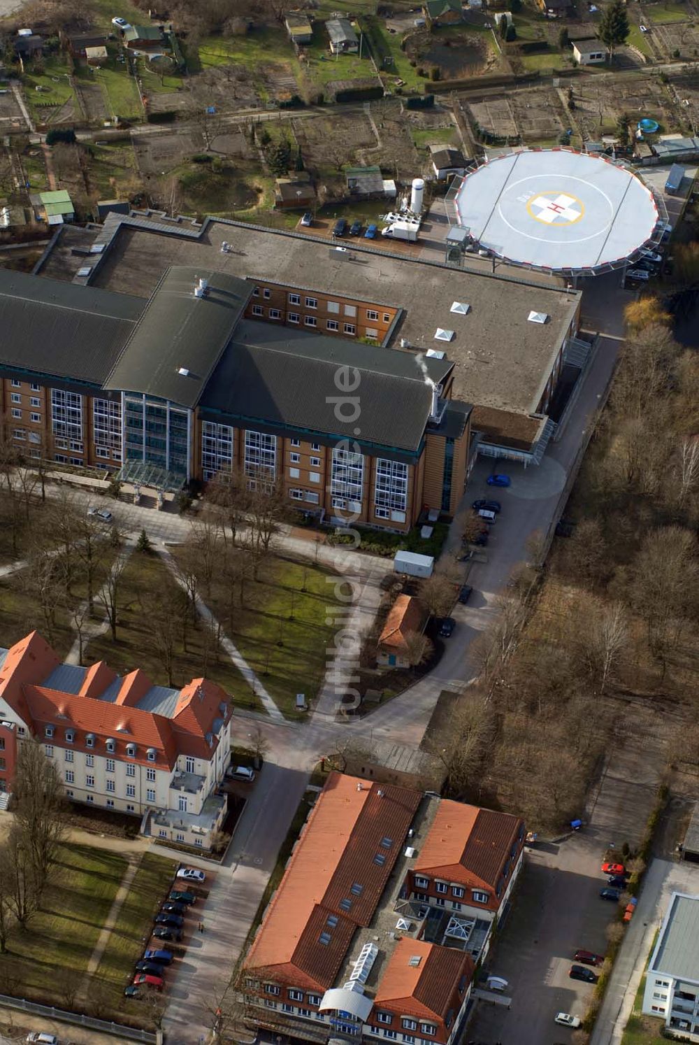 Bernau aus der Vogelperspektive: Blick auf das Krankenhaus und Herzzentrum in Bernau