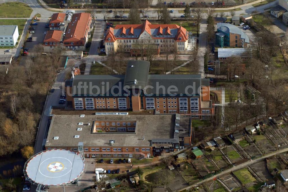 Bernau von oben - Blick auf das Krankenhaus und Herzzentrum in Bernau