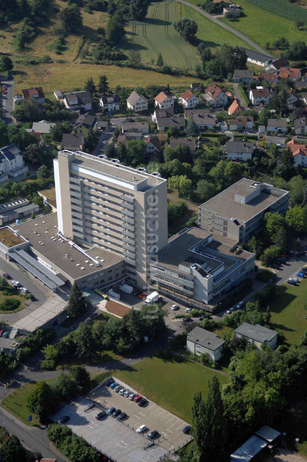 Groß-Umstadt von oben - Blick auf die Kreisklinik in Groß-Umstadt