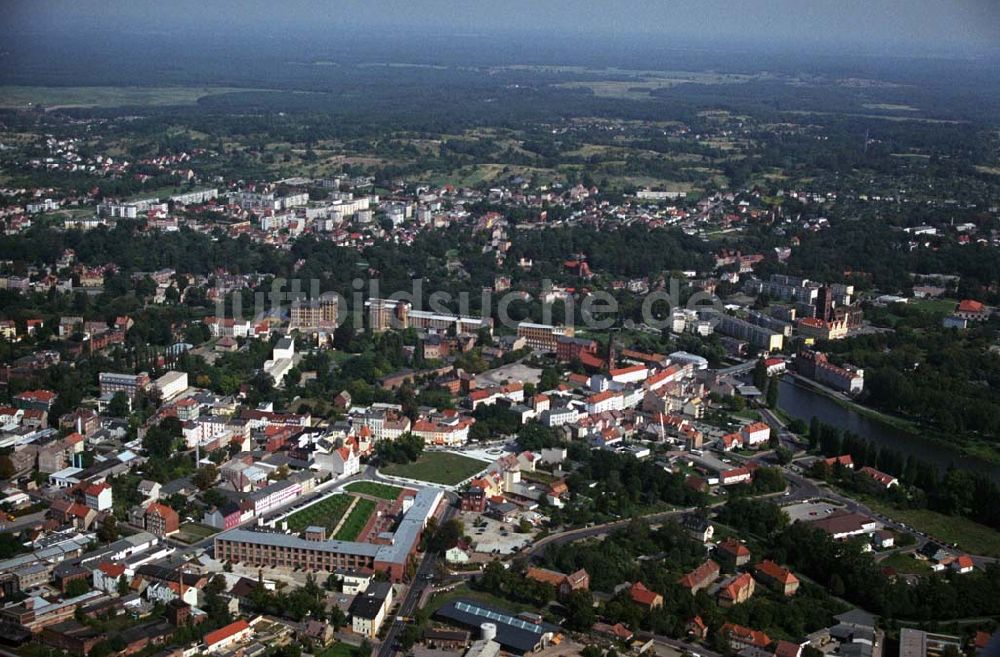 Forst von oben - Blick auf die Kreisstadt Forst in Brandenburg