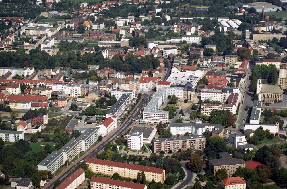 Forst von oben - Blick auf die Kreisstadt Forst in Brandenburg