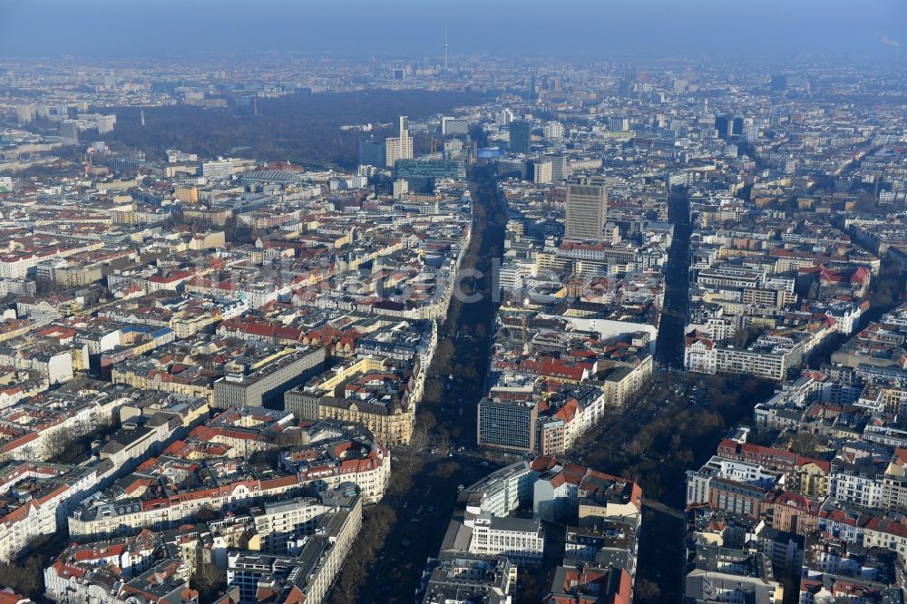 Luftbild Berlin - Blick auf den Kurfürstendamm und den Hohenzollerndamm in Berlin