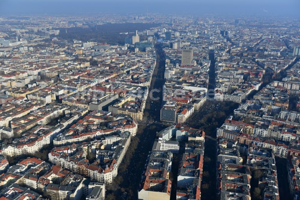 Luftaufnahme Berlin - Blick auf den Kurfürstendamm und den Hohenzollerndamm in Berlin