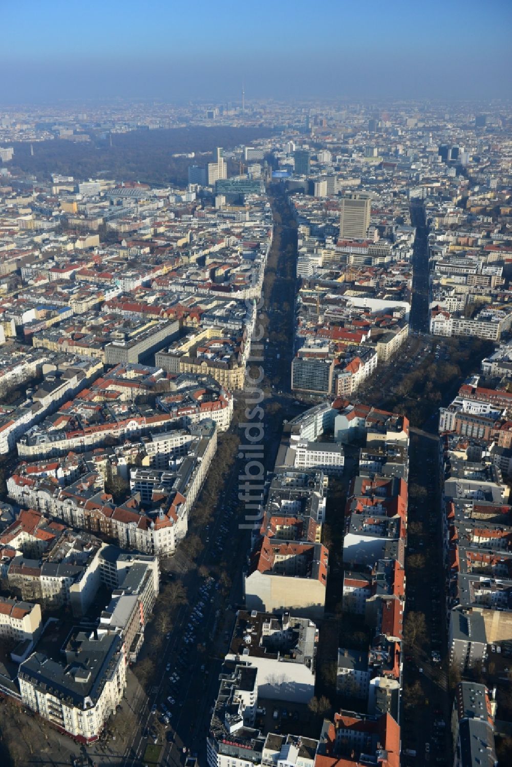 Berlin von oben - Blick auf den Kurfürstendamm und den Hohenzollerndamm in Berlin