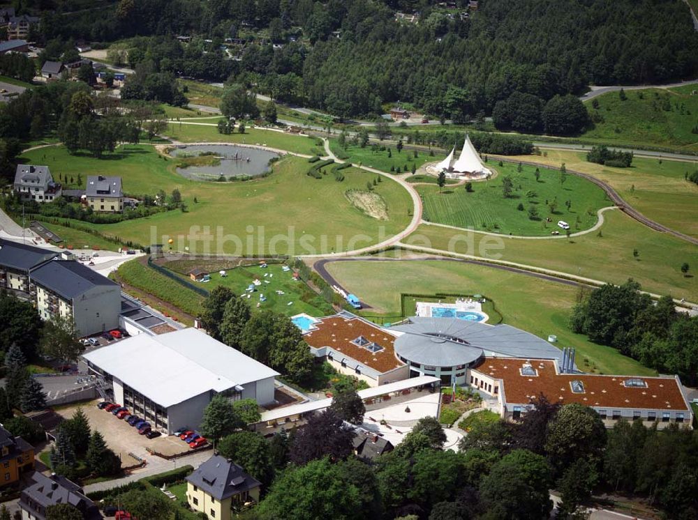 Luftaufnahme Bad Schlema - Blick auf de Kurpark in Bad Schlema