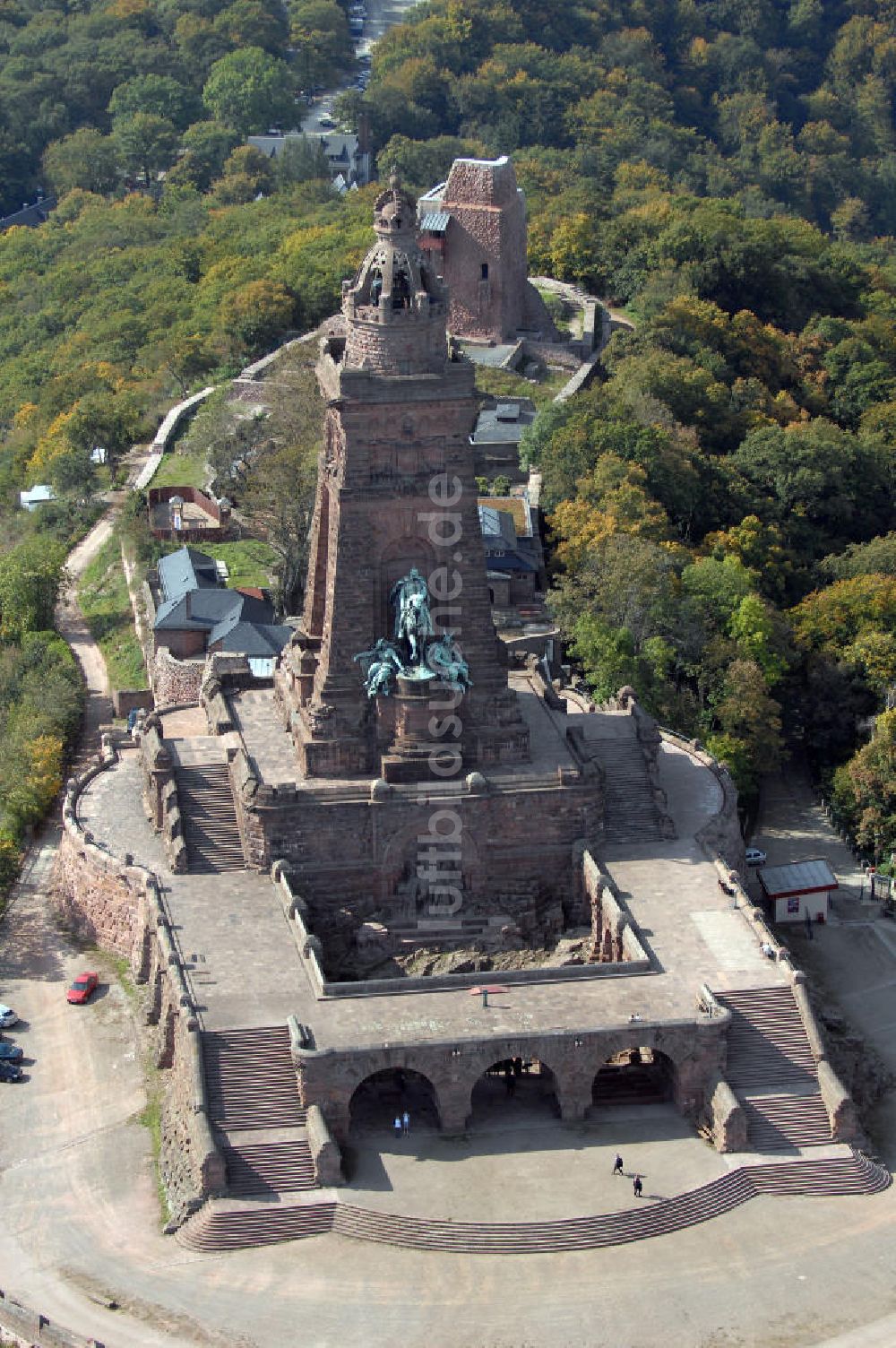 Luftaufnahme Bad Frankenhausen - Blick auf das Kyffhäuser Denkmal