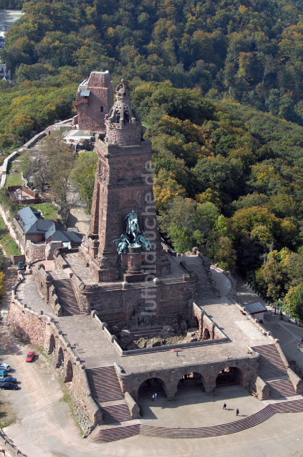 Bad Frankenhausen von oben - Blick auf das Kyffhäuser Denkmal