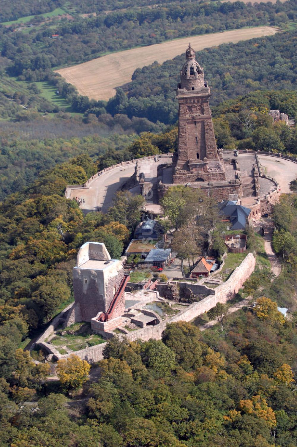 Luftbild Bad Frankenhausen - Blick auf das Kyffhäuser Denkmal