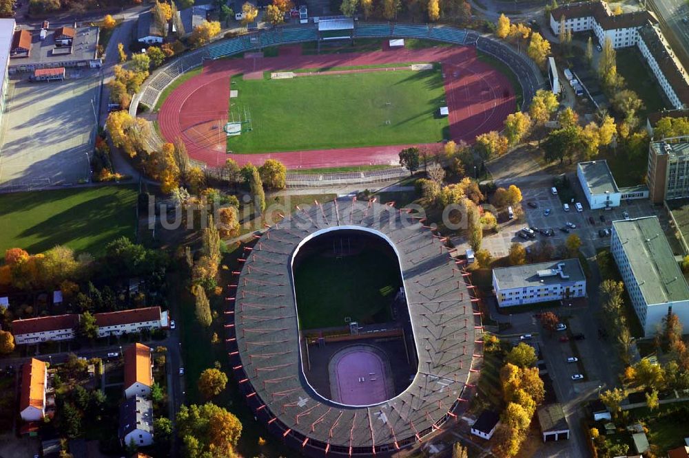 Cottbus / Brandenburg von oben - Blick auf die Lausitz-Arena in Cottbus