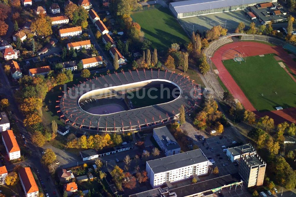 Cottbus / Brandenburg aus der Vogelperspektive: Blick auf die Lausitz-Arena in Cottbus